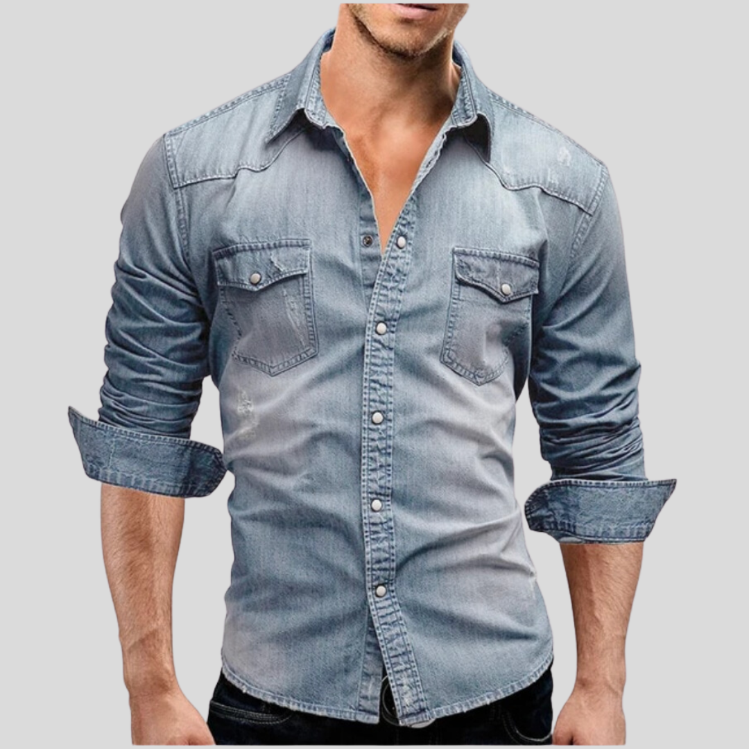 Urtieri™ – Modern och Stilsäker Jeansskjorta